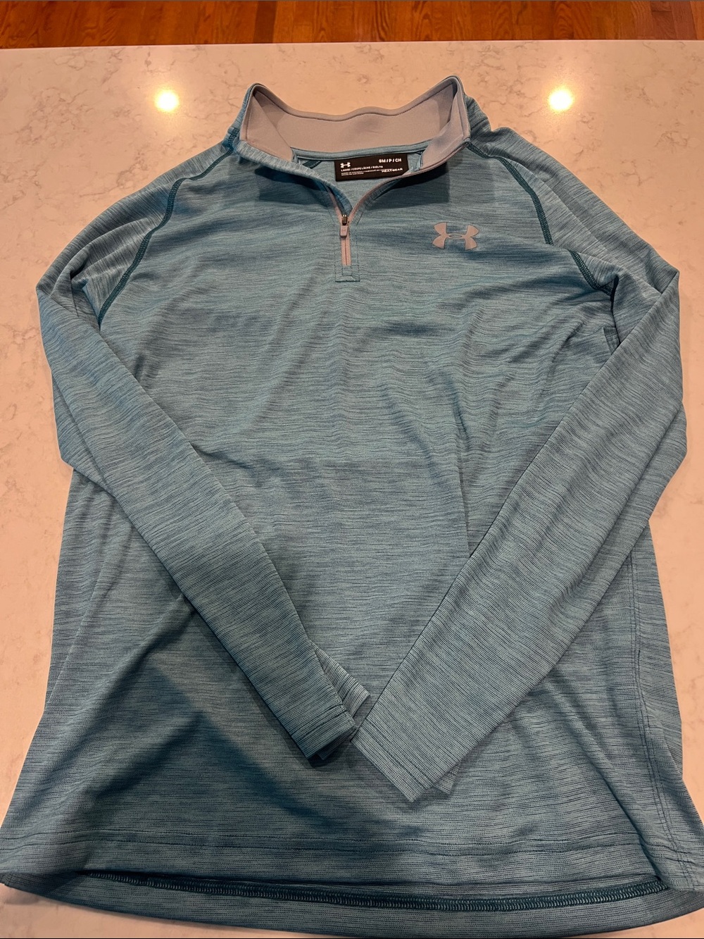 Under Armour Heathered Sky Blue 1/4 Zip Athletic Top